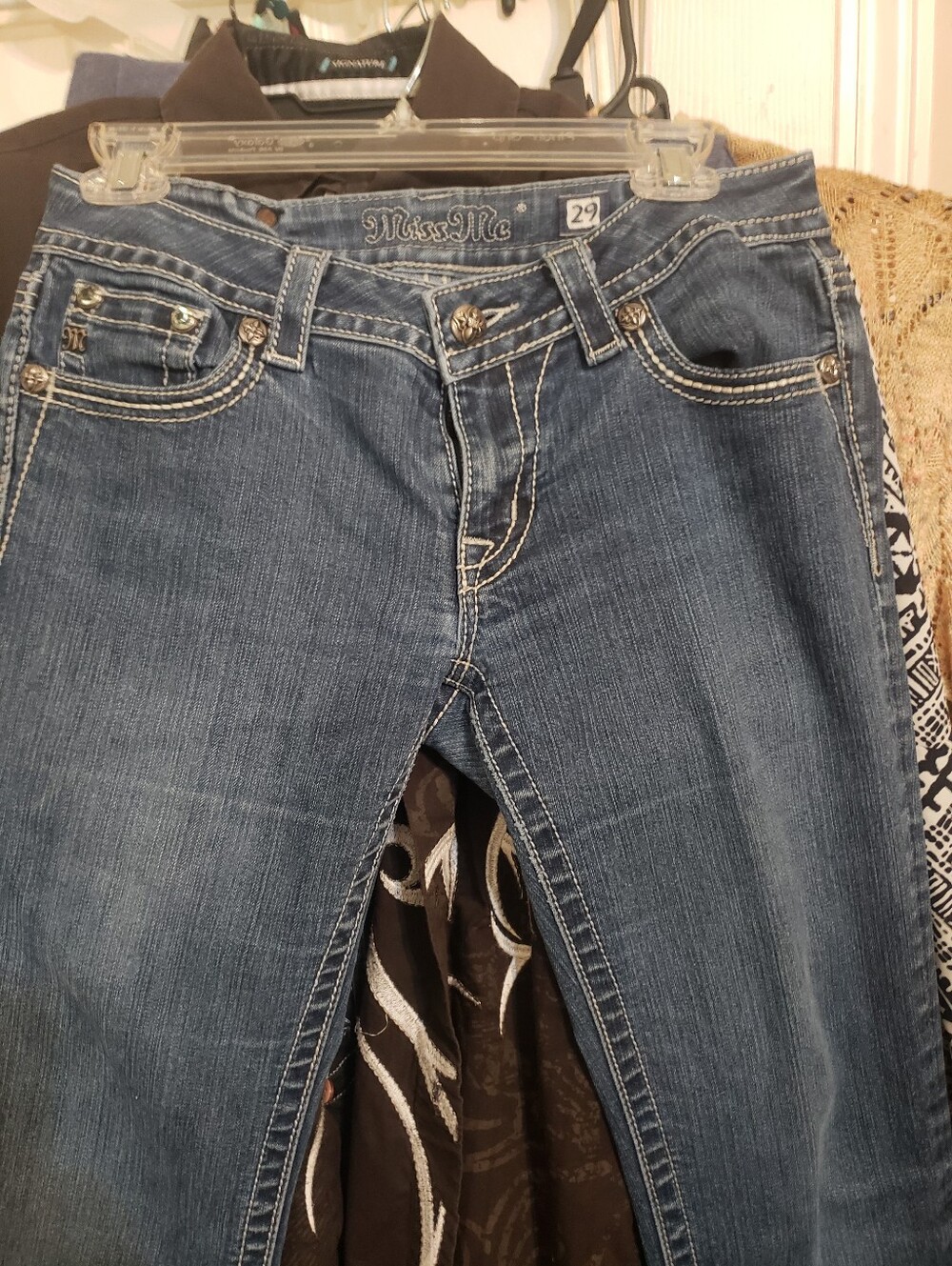 MISS ME Embellished Dark Blue Women’s Jeans Size 29/31 - Picture 4 of 6